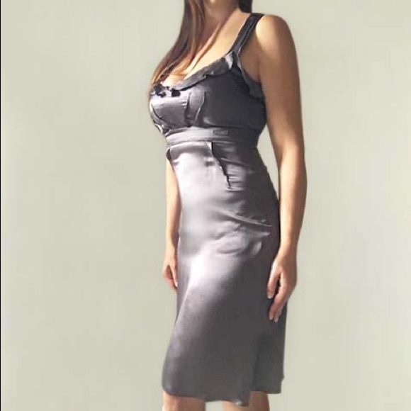 GALLIANO Silk Fit & Flare Dress - Picture 1 of 16